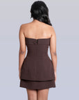 Ms.V Ruched Strapless Top & Tailored Mini Skirt