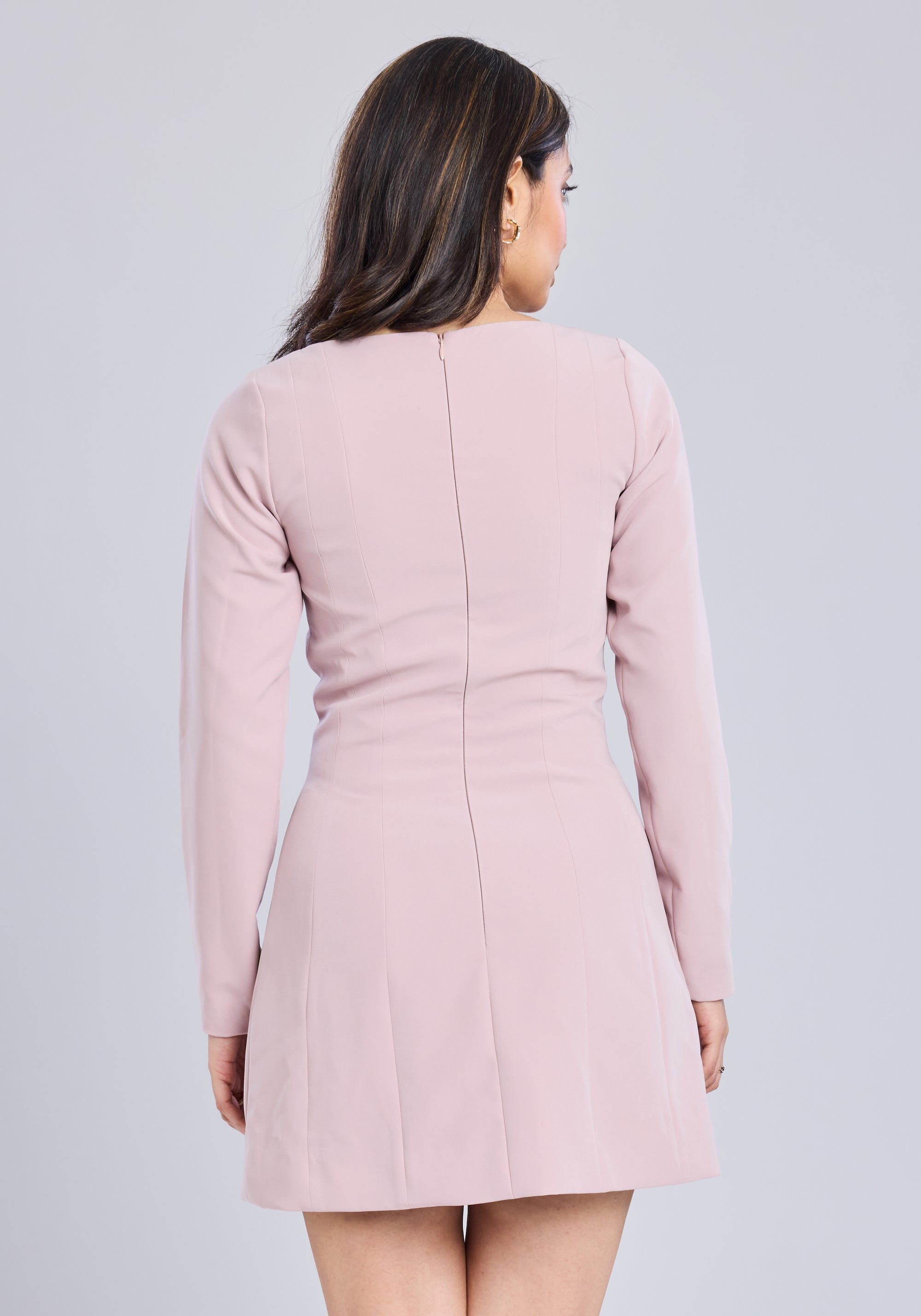 Ms.V Boat Neck Structured Mini Dress