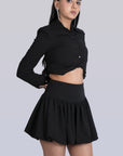Ms. V Open Hem Jacket & Bubble Skirt