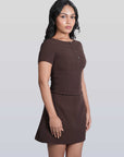 Ms.V Structured Top With Buttons & Tailored Mini Skirt