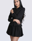 Ms. V Open Hem Jacket & Bubble Skirt