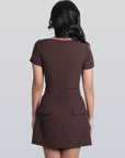 Ms.V Structured Top With Buttons & Tailored Mini Skirt