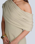 Ms.V Draped One-Shoulder Midi Dress