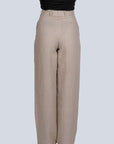 Ms.V Flared Dual Pleat Linen Pants