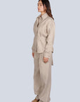 Ms.V Belted Linen Jacket And Ms.V Flared Dual Pleat Linen Pants
