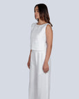 Ms.V Pleated Linen Top And Ms.V Linen Corset Pants