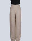Ms.V Flared Dual Pleat Linen Pants