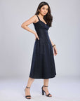 Ms.V Sweetheart Neck Midi Dress