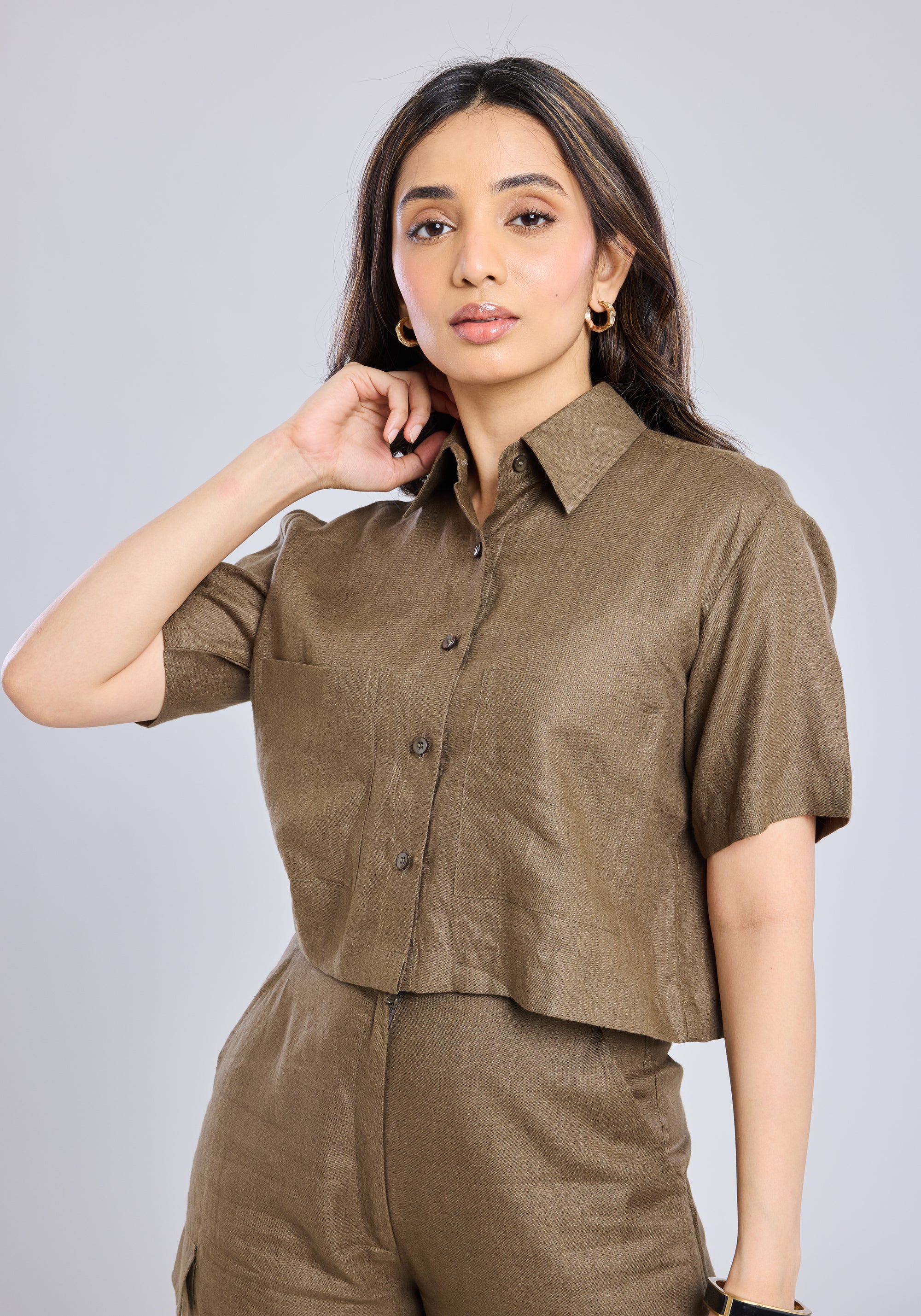 Ms.V Cropped Oversized shirt