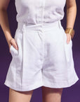 Ms.V Flared Linen Shorts