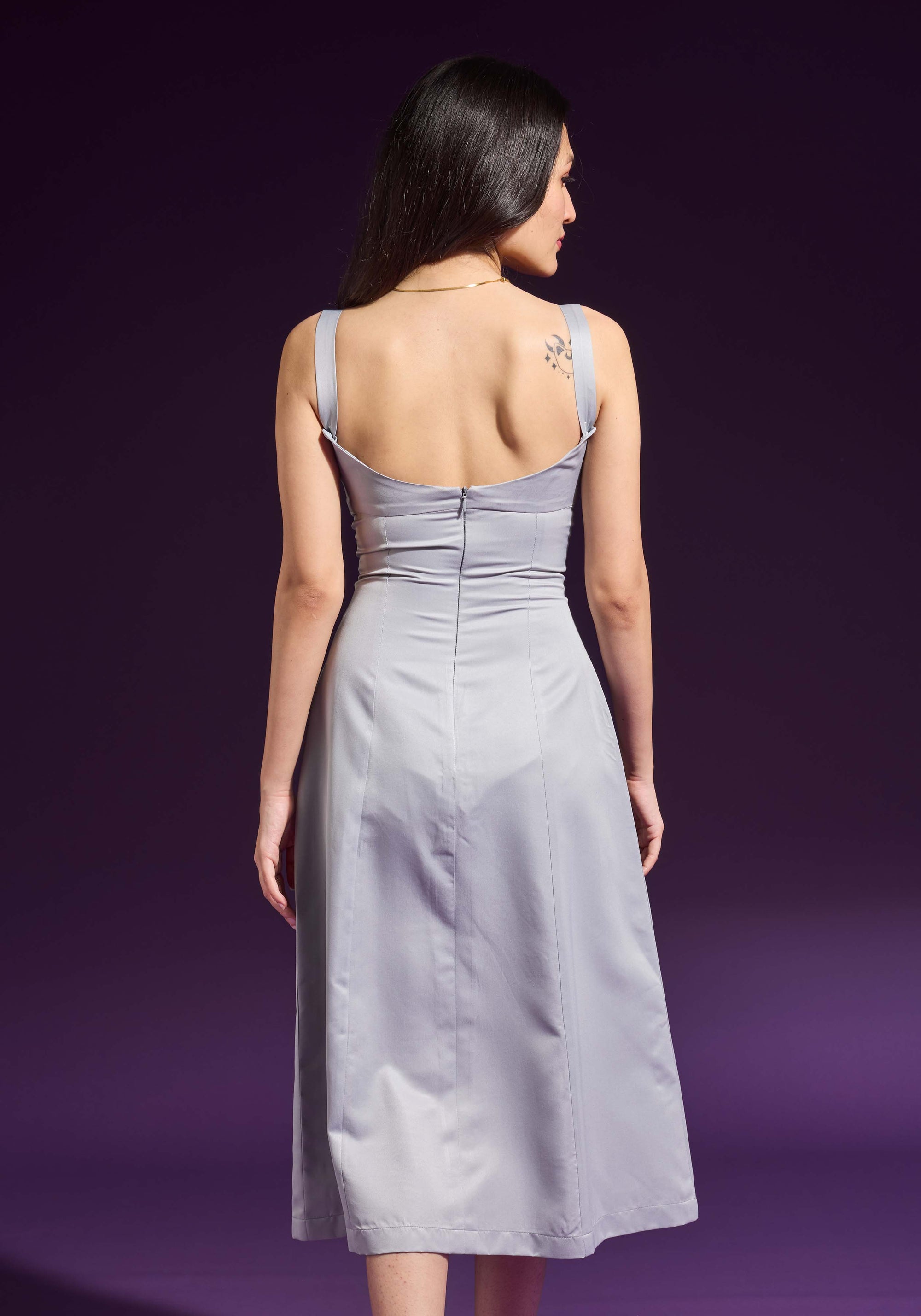 Ms.V Sweetheart Neck Midi Dress