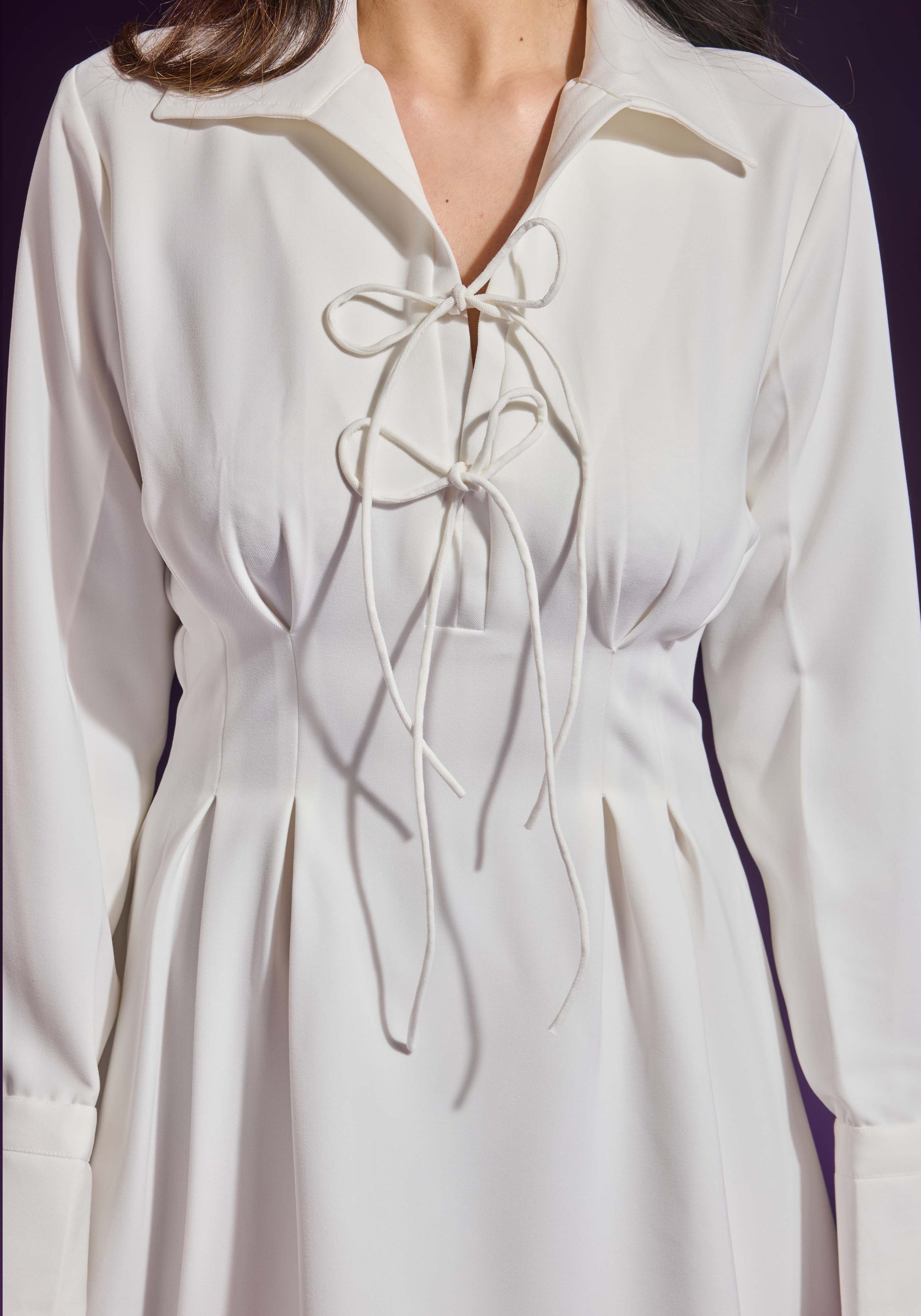 Ms.V Cinched Tie-Up Mini Dress