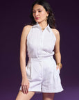 Ms.V Flared Linen Shorts