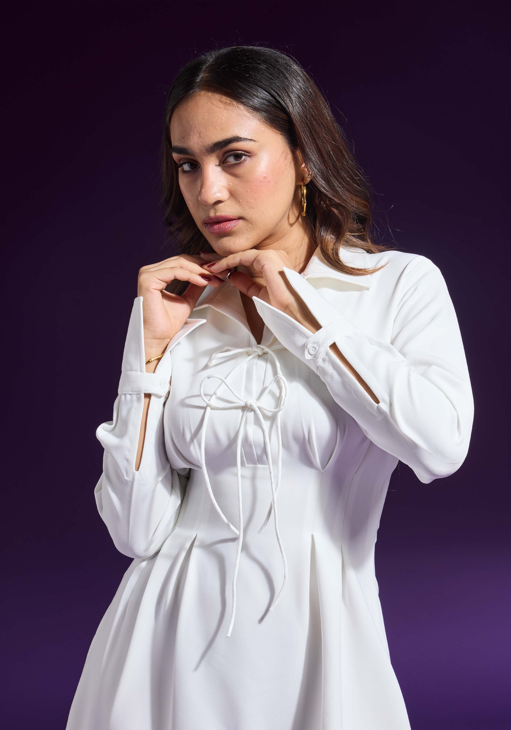 Ms.V Cinched Tie-Up Mini Dress