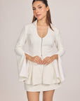 Ms.V Structured Flared Sleeve Top