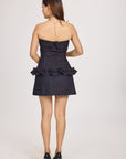 Ms. V Ruched Strapless Denim Top & Ms.V Denim Corset Mini Skirt