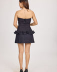 Ms. V Ruched Strapless Denim Top