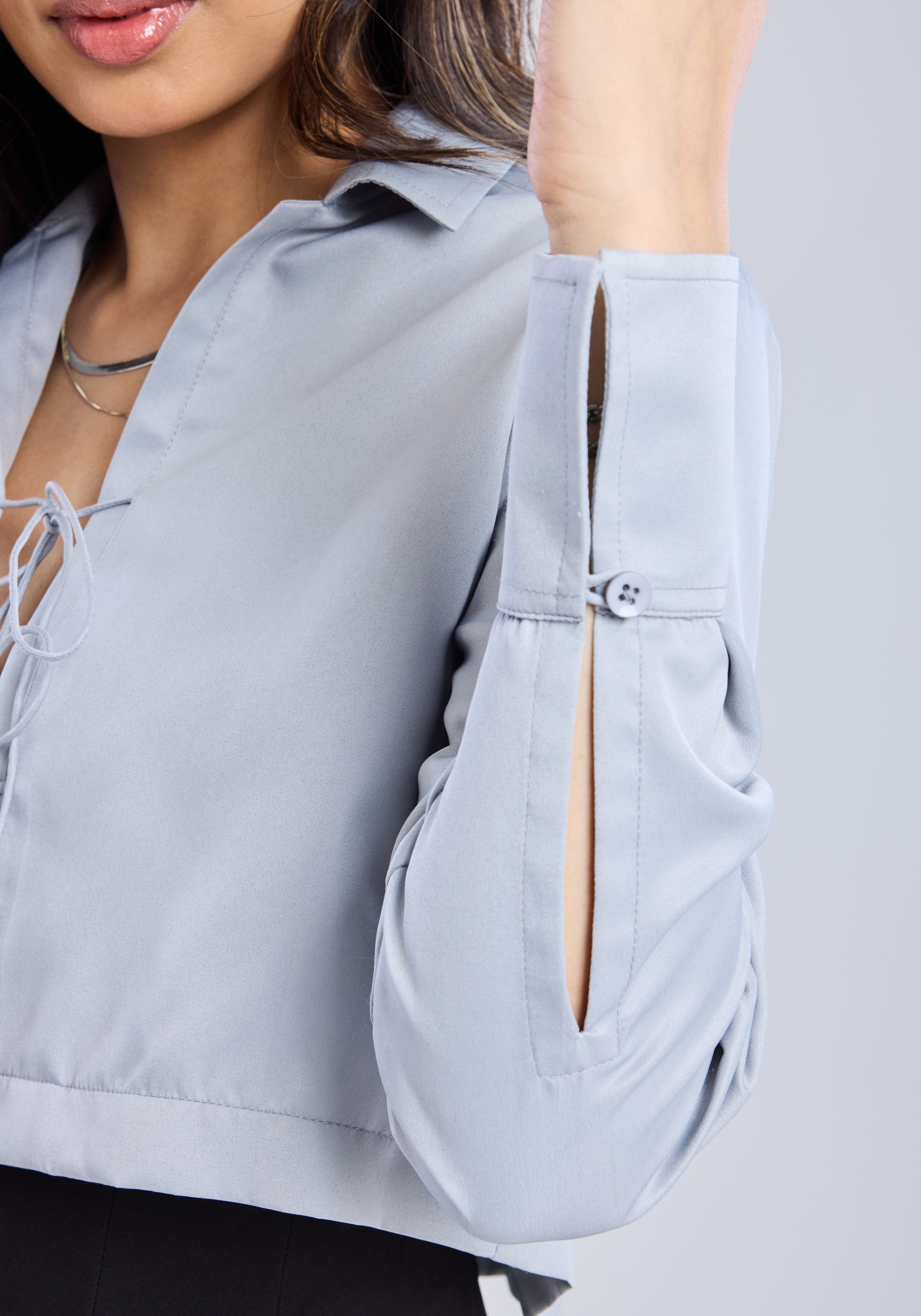 Ms.V Tie-Up Cropped Shirt & Bustier