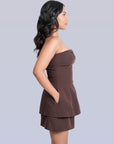 Ms.V Ruched Strapless Top