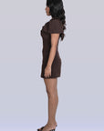 VERSA Violet Gathered Mini Dress