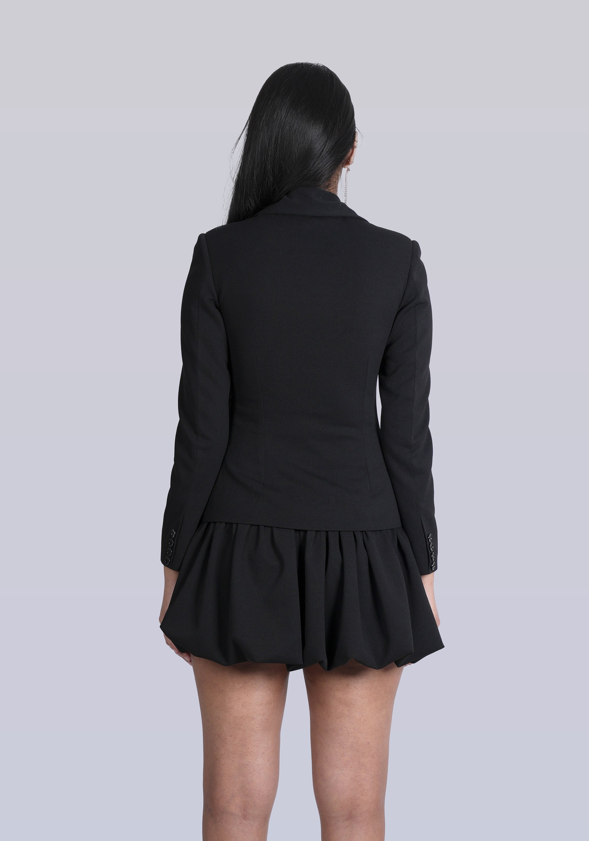 Ms. V Open Hem Jacket &amp; Bubble Skirt