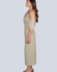 Ms.V Draped One-Shoulder Midi Dress