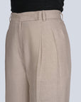 Ms.V Flared Dual Pleat Linen Pants