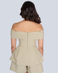 Ms.V Ruched Off-Shoulder Corset Top