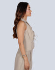 Ms.V Flared Dual Pleat Linen Shorts