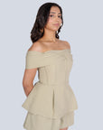 Ms.V Ruched Off-Shoulder Corset Top