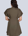 Ms.V Cinched Half-Sleeve Mini Dress