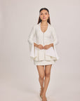 Ms.V Structured Flared Sleeve Top & Ms.V Tailored Mini Skirt