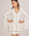 Ms.V Structured Flared Sleeve Top & Ms.V Tailored Mini Skirt