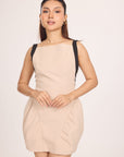 Ms. V Gathered Square Neck Mini Dress