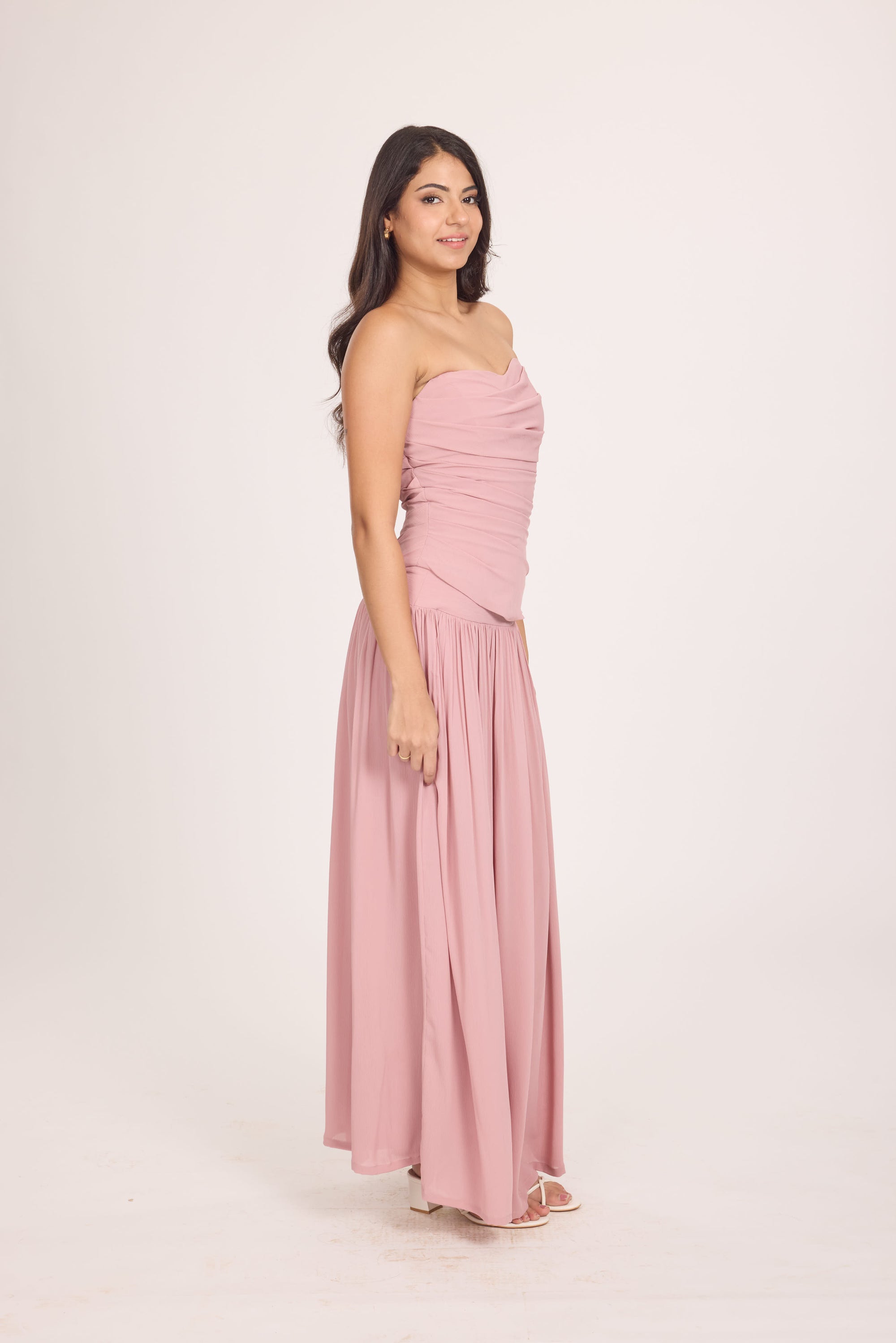 Ms. V Draped Chiffon Maxi Skirt