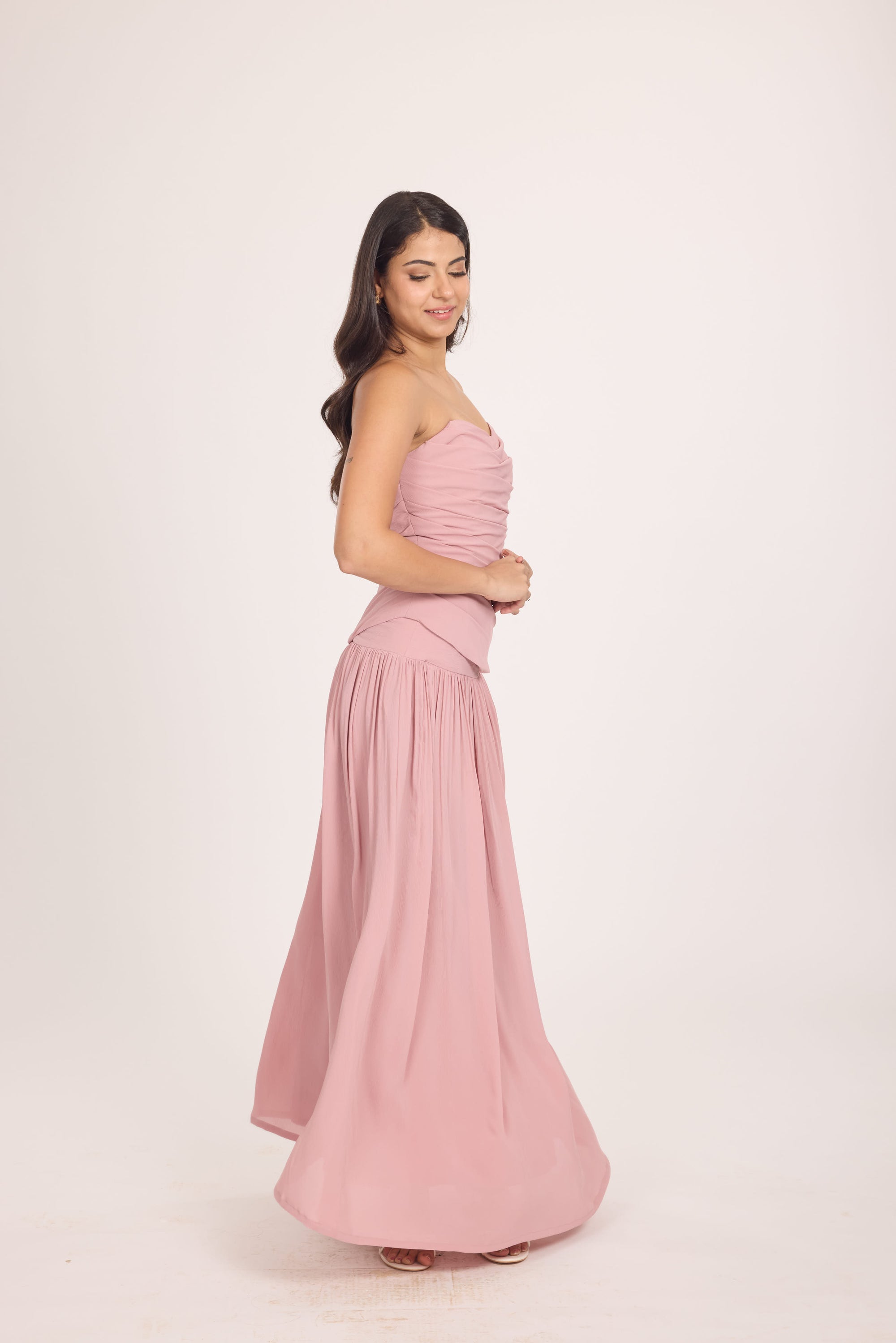 Ms. V Draped Chiffon Maxi Skirt