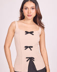 Ms. V Corset Bow Top