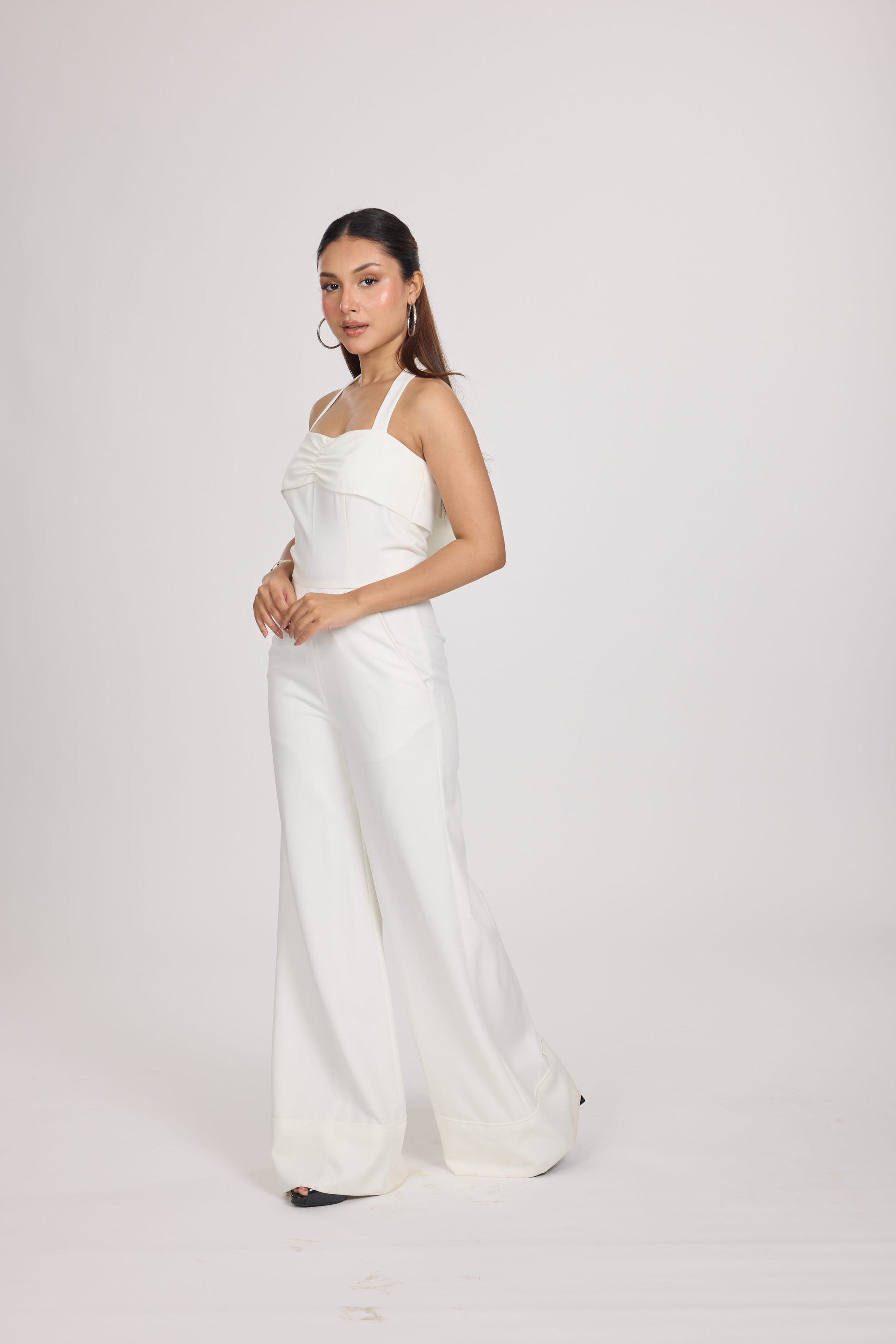 Ms. V Ruched Halter Jumpsuit