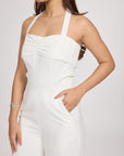 Ms. V Ruched Halter Jumpsuit