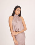 Ms. V Satin Halter Top