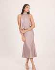 Ms. V Satin Midi Skirt