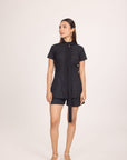 Ms V Pinstripe Cinched Top & Ms.V Flared Pinstripe Tailored Shorts