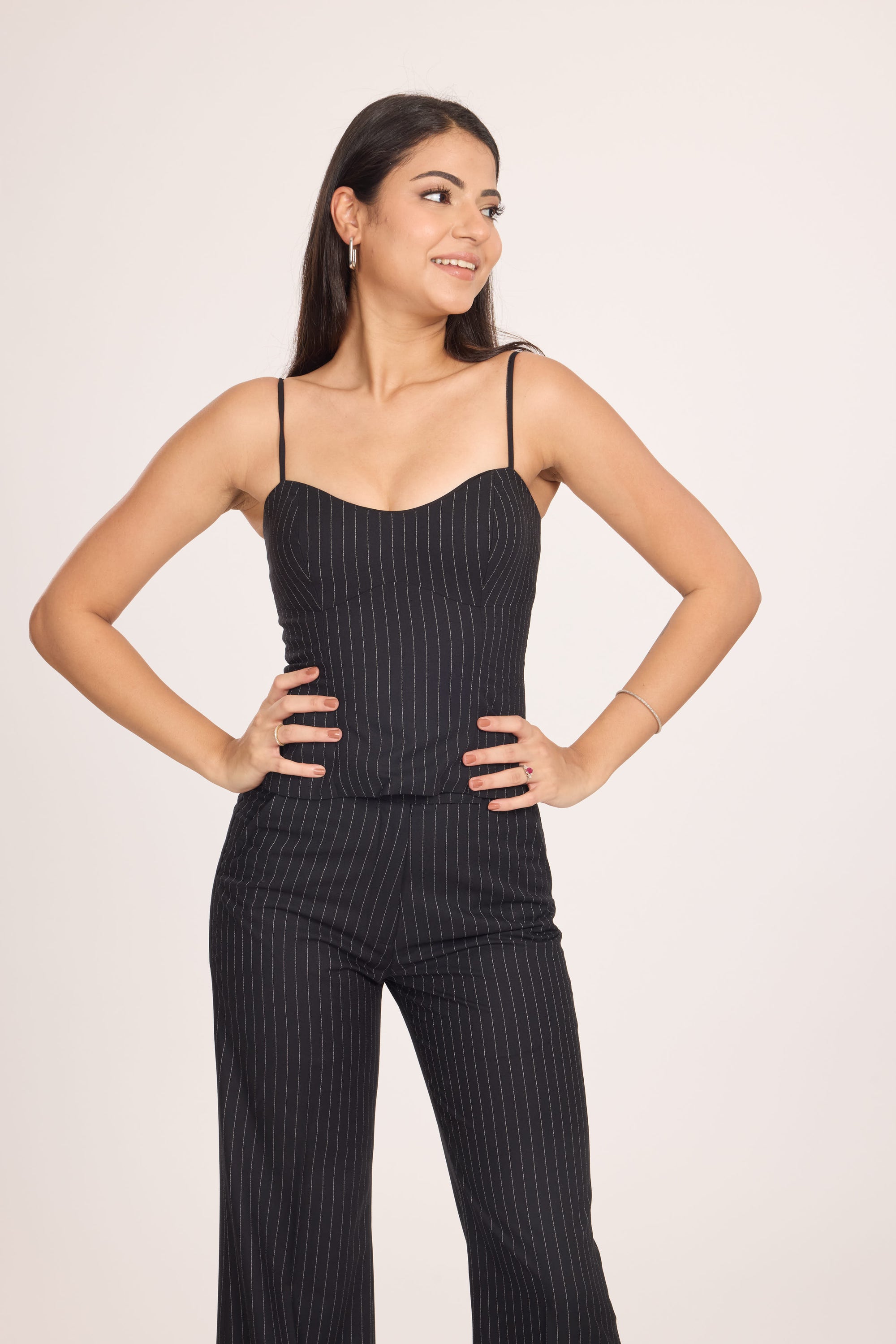 Ms. V Pinstripe Top