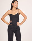 Ms. V Pinstripe Top