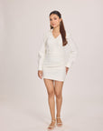 Ms.V Zip-up Draped Mini Dress