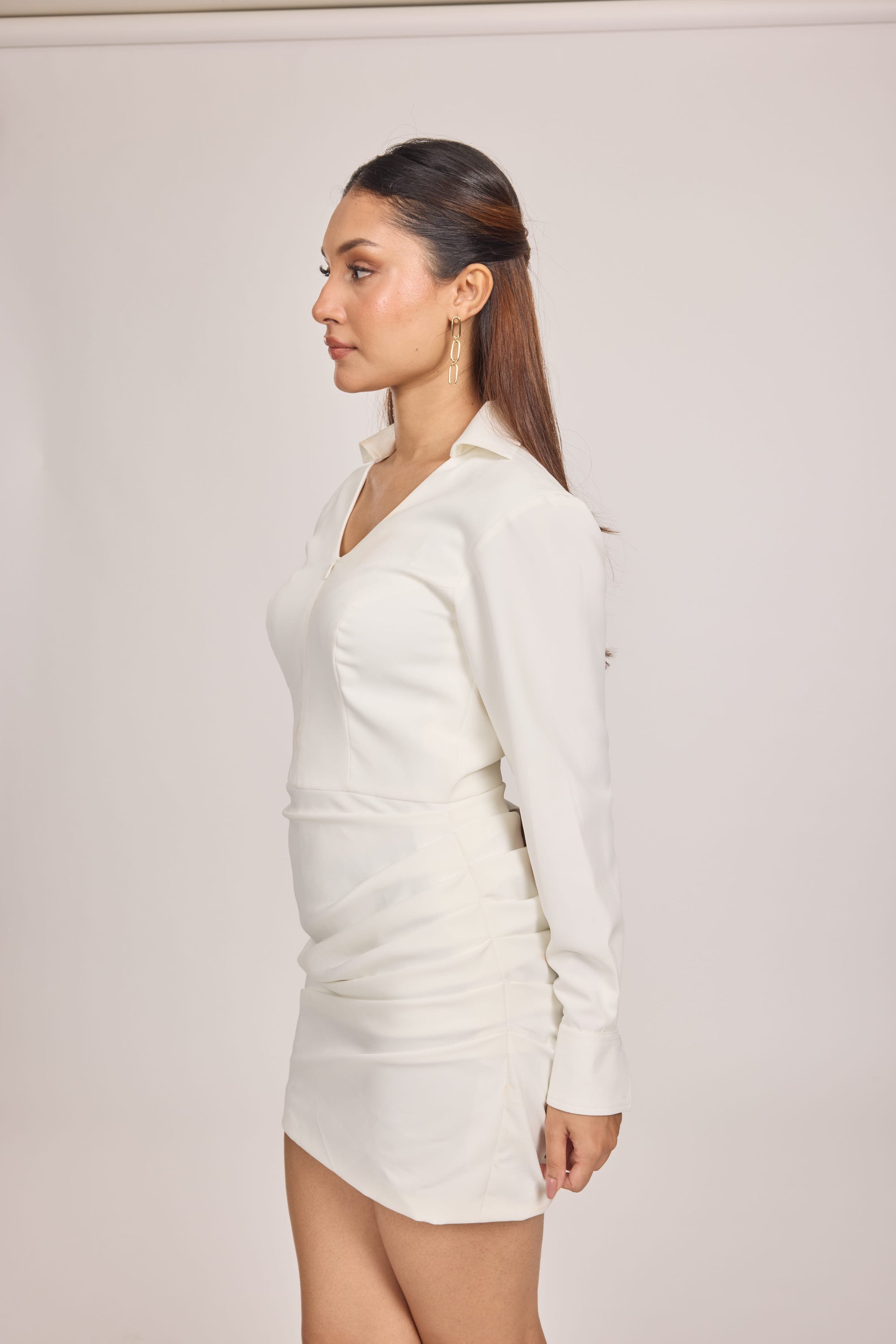 Ms.V Zip-up Draped Mini Dress