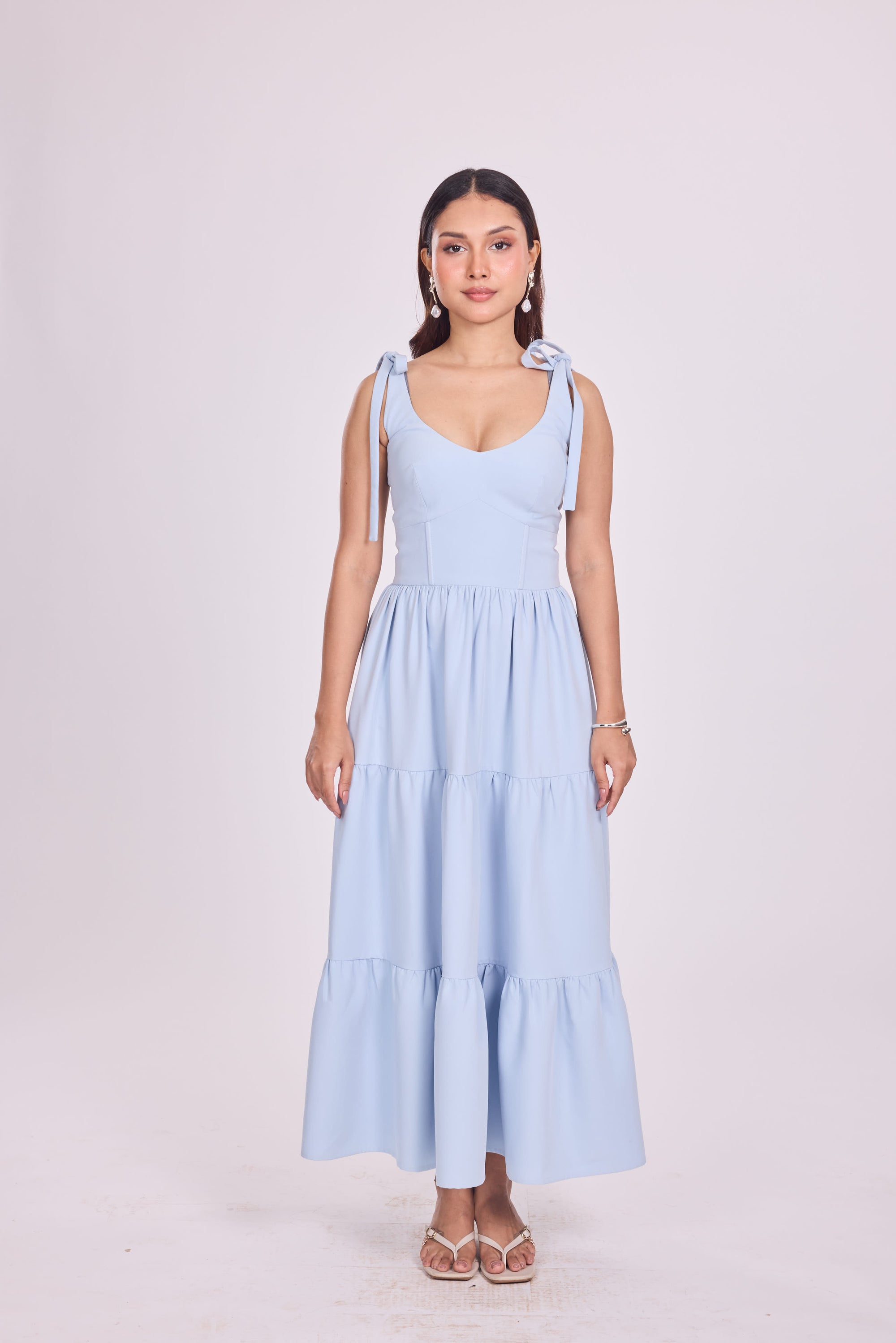 Ms V Tie Up Corset Midi Dress