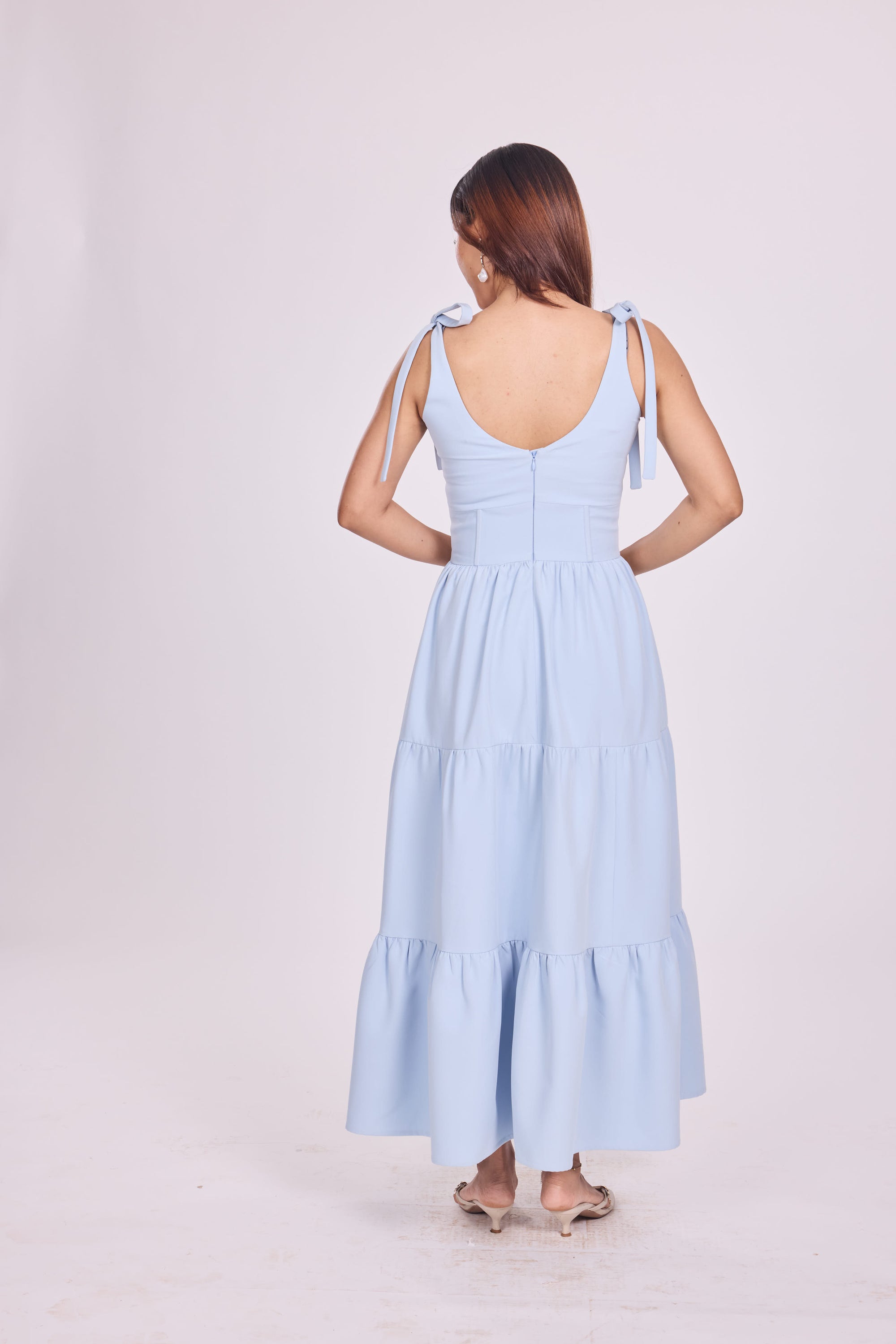 Ms V Tie Up Corset Midi Dress