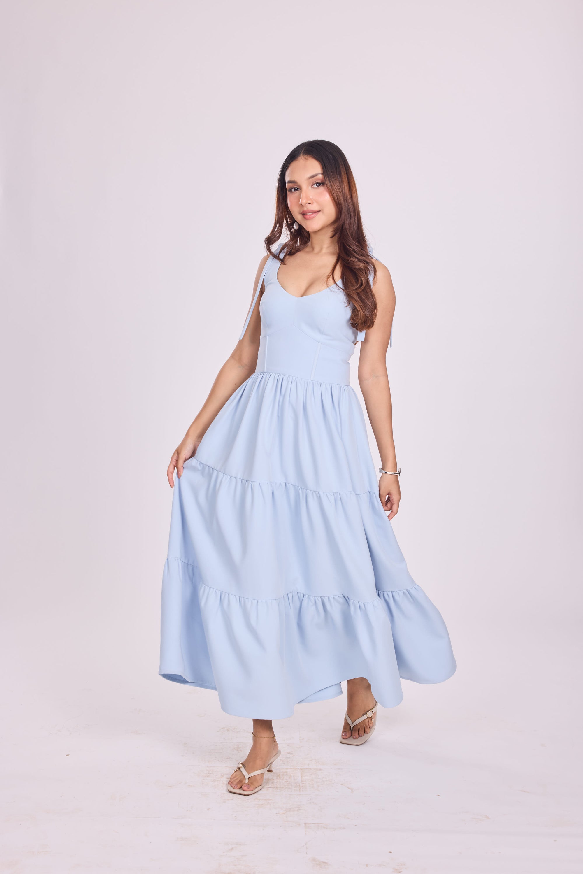 Ms V Tie Up Corset Midi Dress