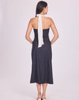 Ms. V Pinstripe Halter Midi Dress